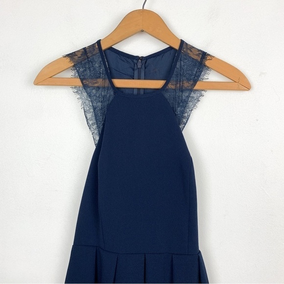 BCBGeneration Navy Blue Lace Skater Style Cocktail Dress Sz 4 - Picture 5 of 9